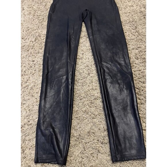 SPANX Faux Leather Leggings High Waisted Tummy Control Black Size XL - Picture 4 of 7